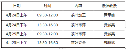 茶业培训班课程介绍2022