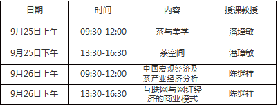 茶业培训班课程介绍2022