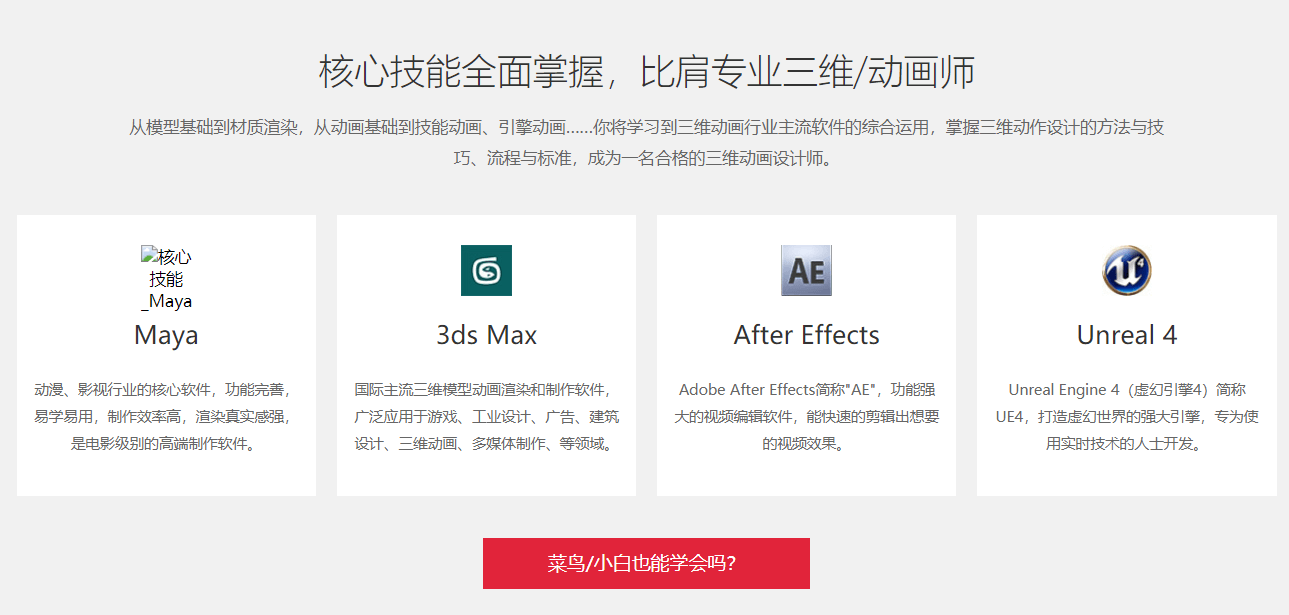 三维动作设计专业课程