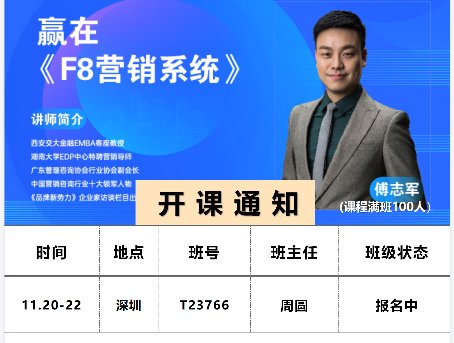 2023赢在 《F8营销系统》11月深圳_傅志军