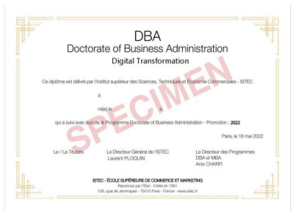 ISTEC法国巴黎高等商学院DBA数字化转型博士