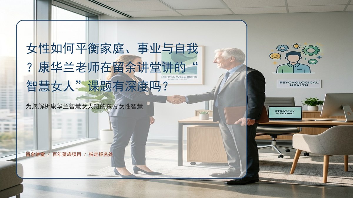女性如何平衡家庭、事业与自我?康华兰老师在留余讲堂讲的“智慧女人”课题有深度吗?
