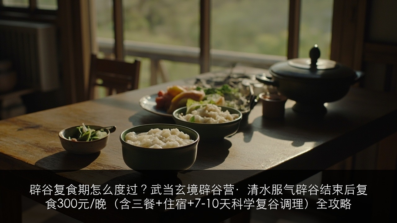 辟谷复食期怎么度过?武当玄境辟谷营·清水服气辟谷结束后复食300元/晚(含三餐+住宿+7-10天科学复谷调理)全攻略