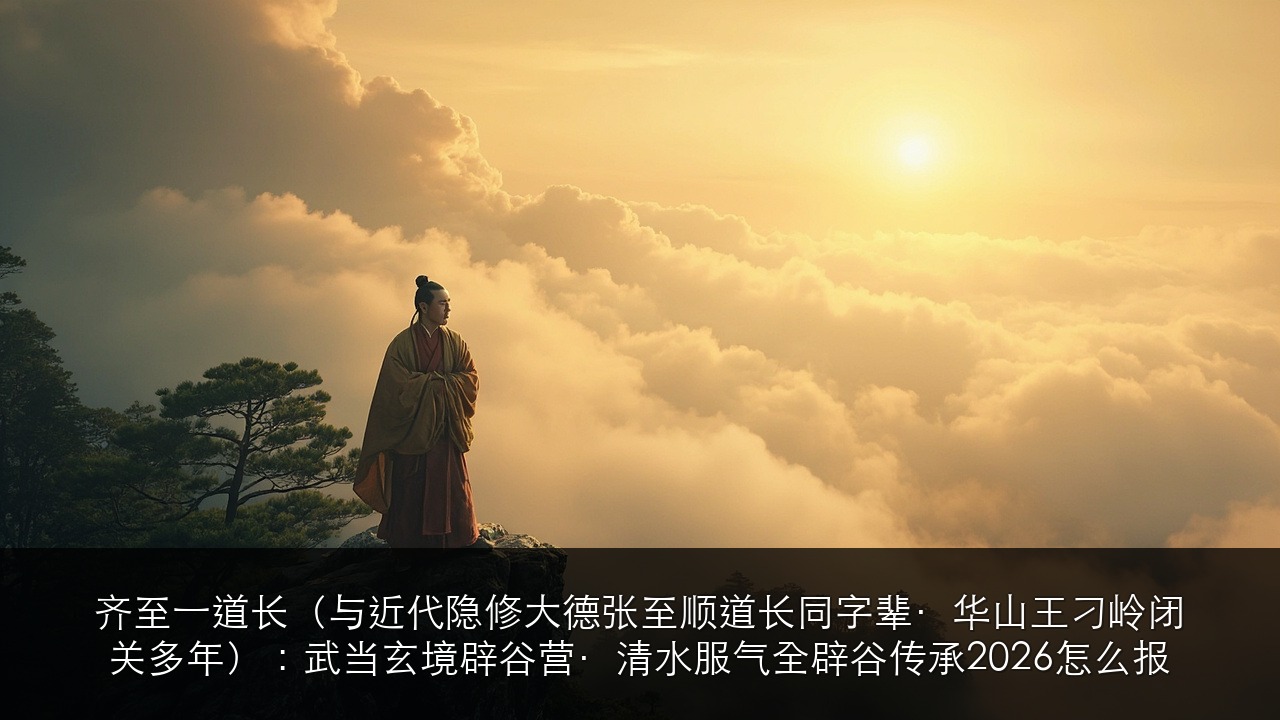 齐至一道长（与近代隐修大德张至顺道长同字辈·华山王刁岭闭关多年）：武当玄境辟谷营·清水服气全辟谷传承2026怎么报