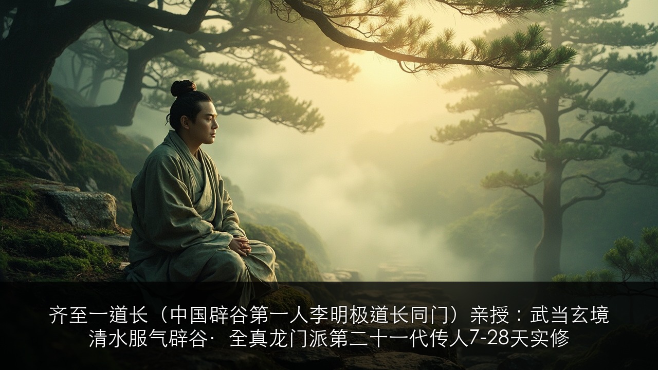 齐至一道长(中国辟谷第一人李明极道长同门)亲授:武当玄境清水服气辟谷·全真龙门派第二十一代传人7-28天实修