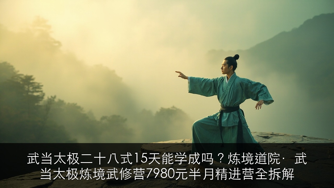 武当太极二十八式15天能学成吗？炼境道院·武当太极炼境武修营7980元半月精进营全拆解