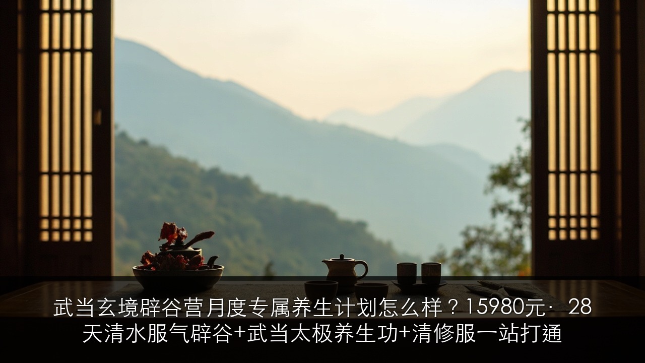 武当玄境辟谷营月度专属养生计划怎么样?15980元·28天清水服气辟谷+武当太极养生功+清修服一站打通