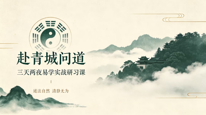 青城山易学课程原简章中的课程主题资料海报