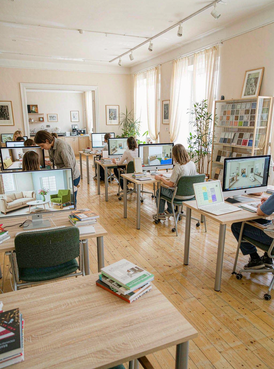 筑龙时代室内设计课堂：学员上机练习效果图与施工图