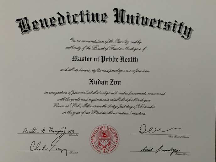 2021沈阳工业大学和美国班尼迪克大学毕业证学位证样本