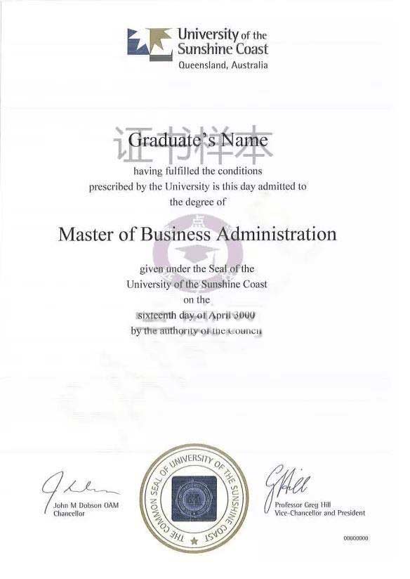 澳洲阳光海岸大学mba证书样本长啥样？