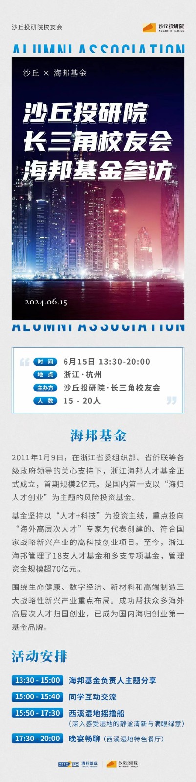 2024年6月15日沙丘投研院长三角校友会海邦基金参访