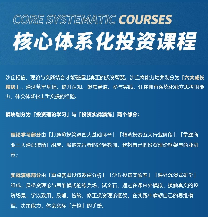 2024年沙丘投研院-投资界的黄埔军校，2024招募进行中