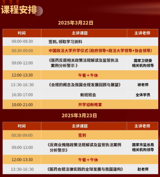 医药行业企业合规管理高级研修班