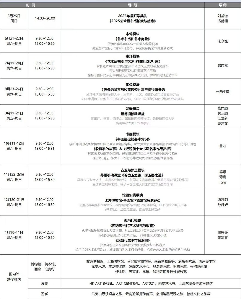 驯美艺术《现当代艺术鉴藏实战研修班》