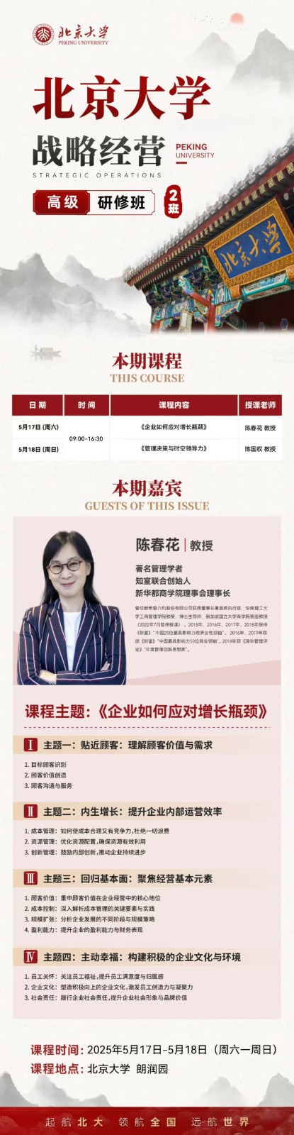 2025 年陈春花课程收获介绍