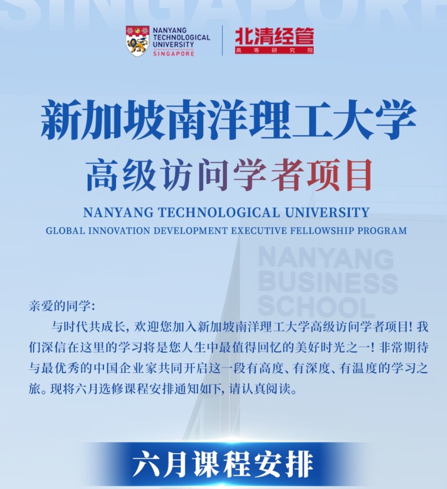 2025年6月7-8日新加坡南洋理工大学高级访问学者项目_宋志平_经营制胜