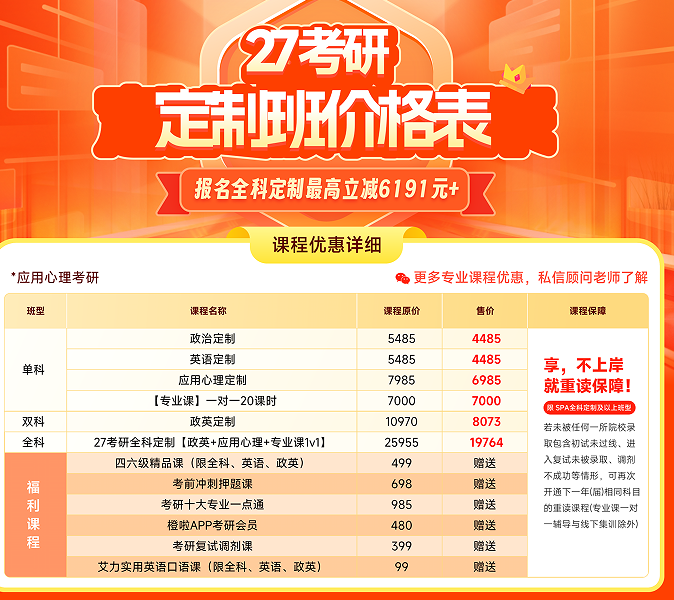 27考研定制班-应用心理
