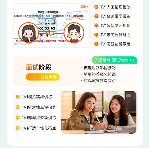 橙啦考公-事业单位笔面全程私教定制班一职测+学管定制考情科目