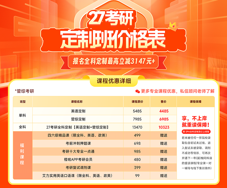 考研全科定制(英语+管综)早鸟班