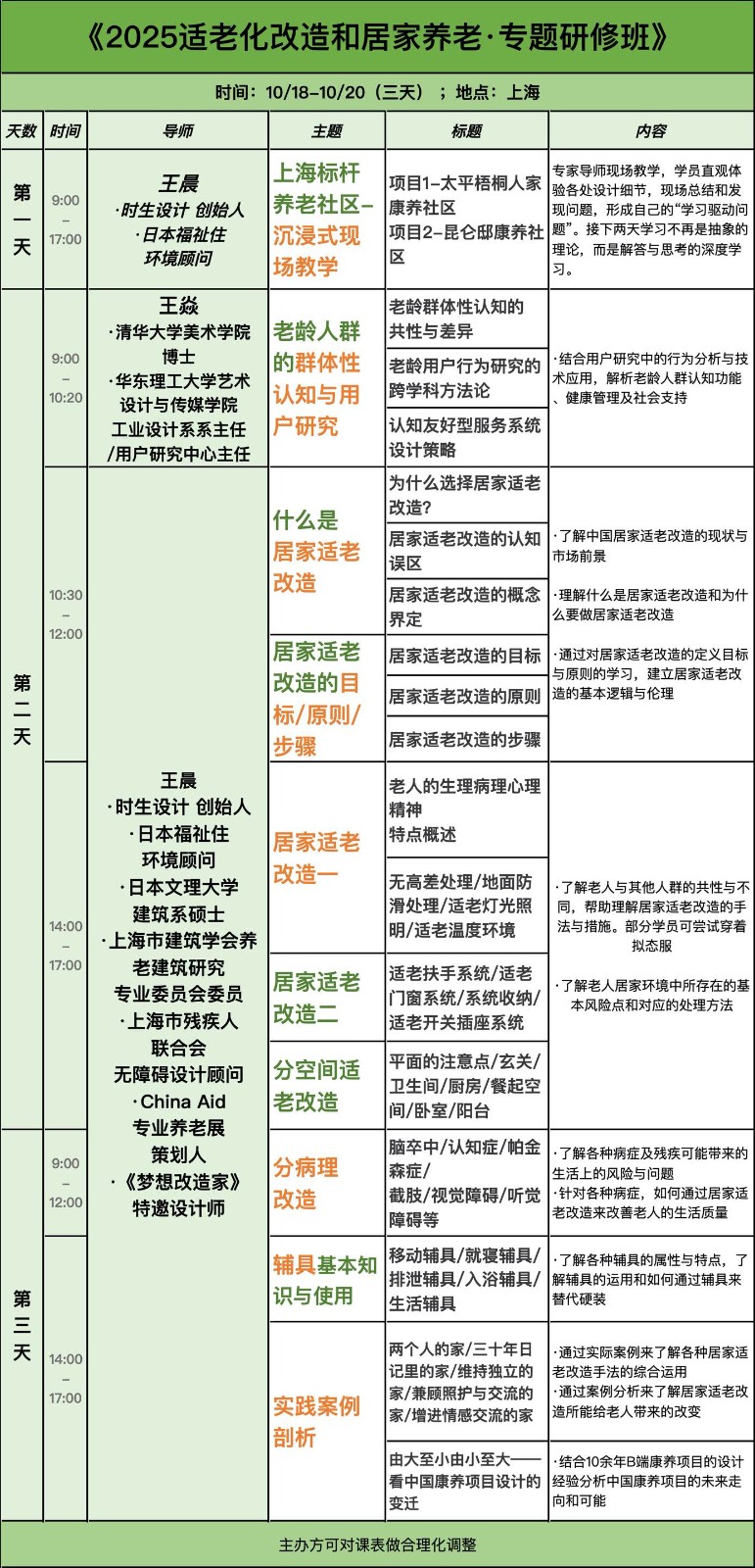 2025适老化改造和居家养老·专题研修班10月18-20日 上海开课安排