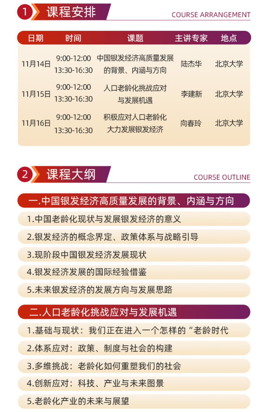 2025年11月14-15日北京大学银发经济高质量发展研修班_李建新_人口老龄化的应对与发展机遇_向春玲_大力发展银发经济