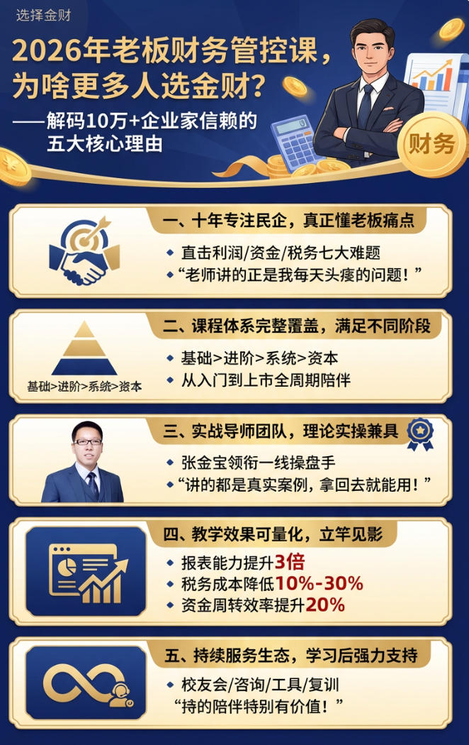 2026年老板财务管控课为啥更多人选金财（五大理由）