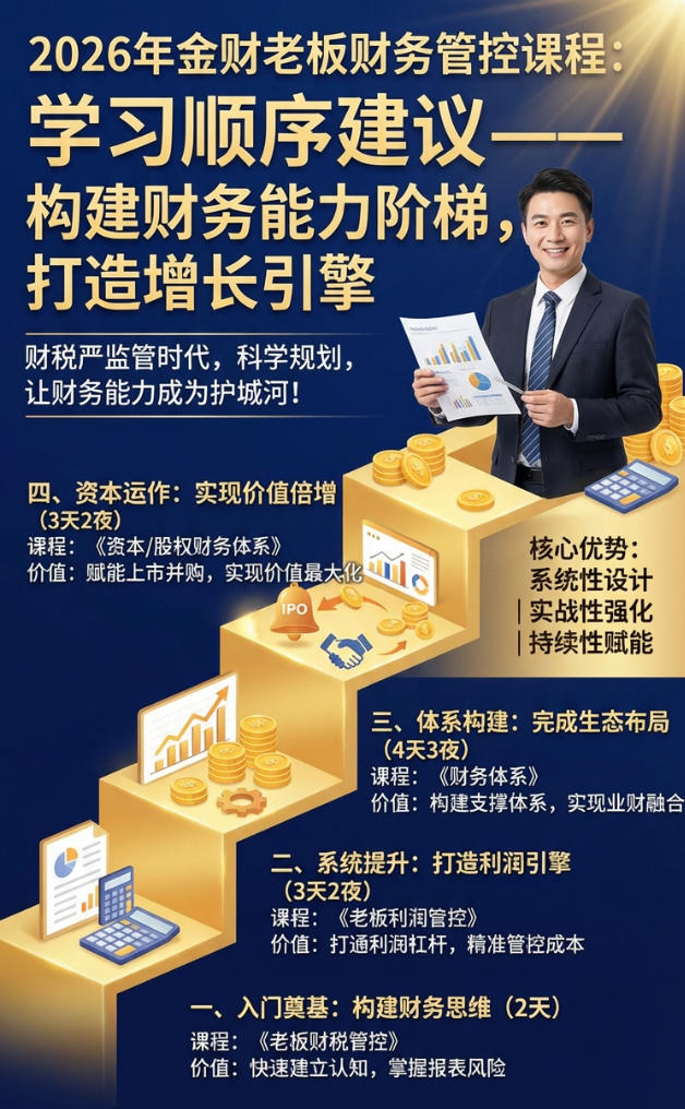 2026年金财老板财务管控系列课程学习顺序建议