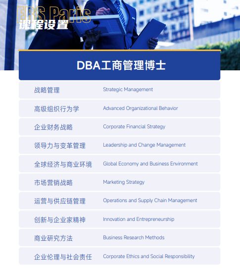 欧洲管理学院DBA工商管理博士招生简章