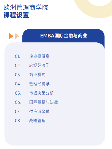 欧洲管理学院EMBA招生简章
