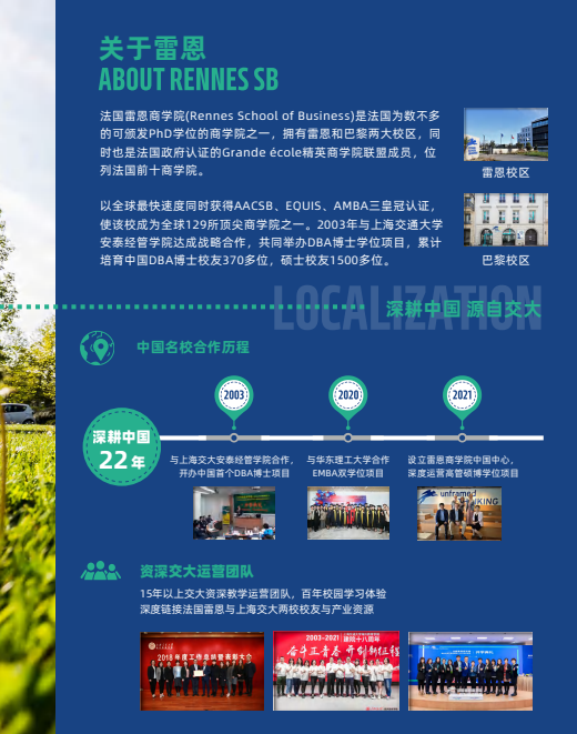 法国雷恩商学院高级国际工商管理硕士招生简章