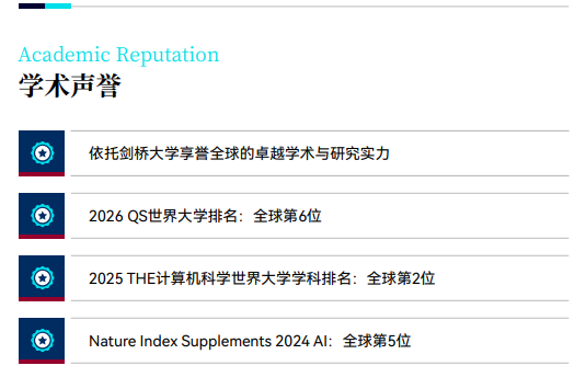 剑桥大学哈默顿学院AI人工智能与大数据博士后研究班