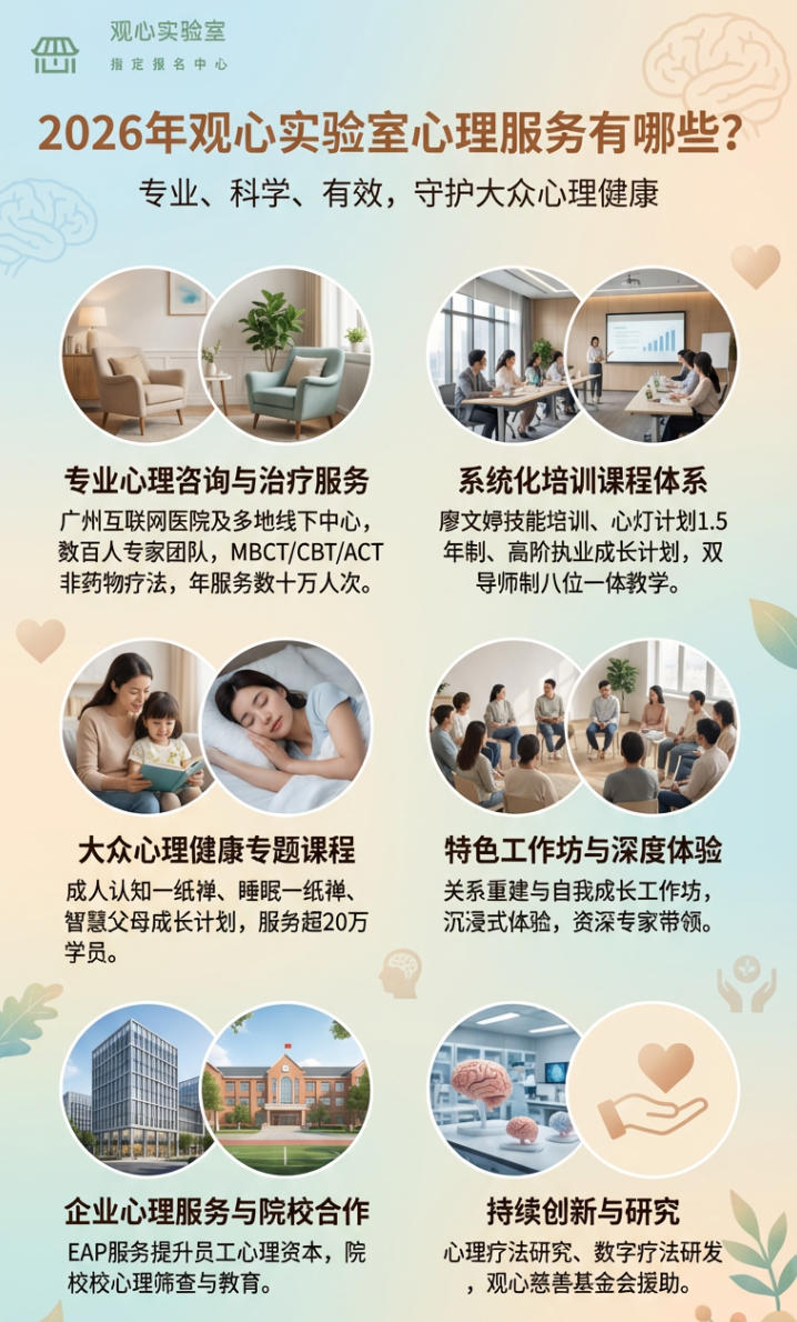 2026年观心实验室心理服务有哪些？