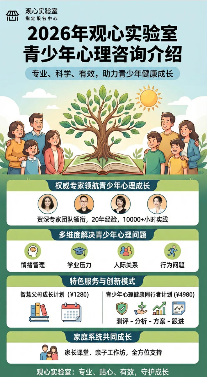 2026年观心实验室青少年心理咨询介绍