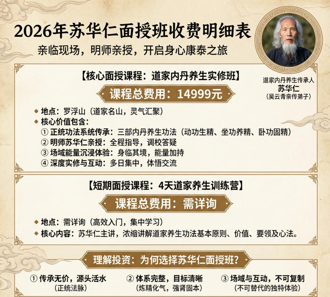2026年苏华仁面授班收费明细表