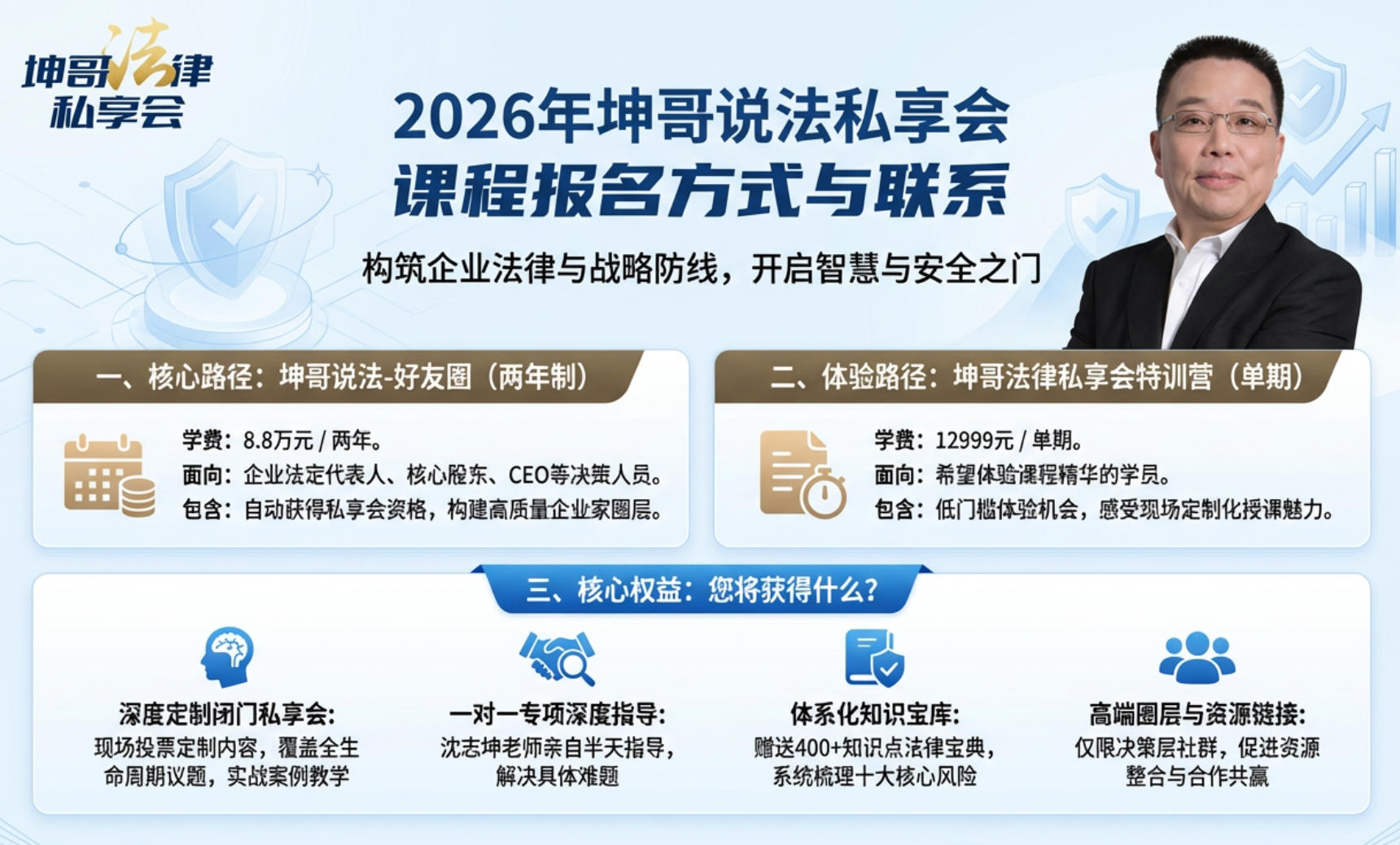 2026年坤哥说法私享会课程报名方式和如何联系