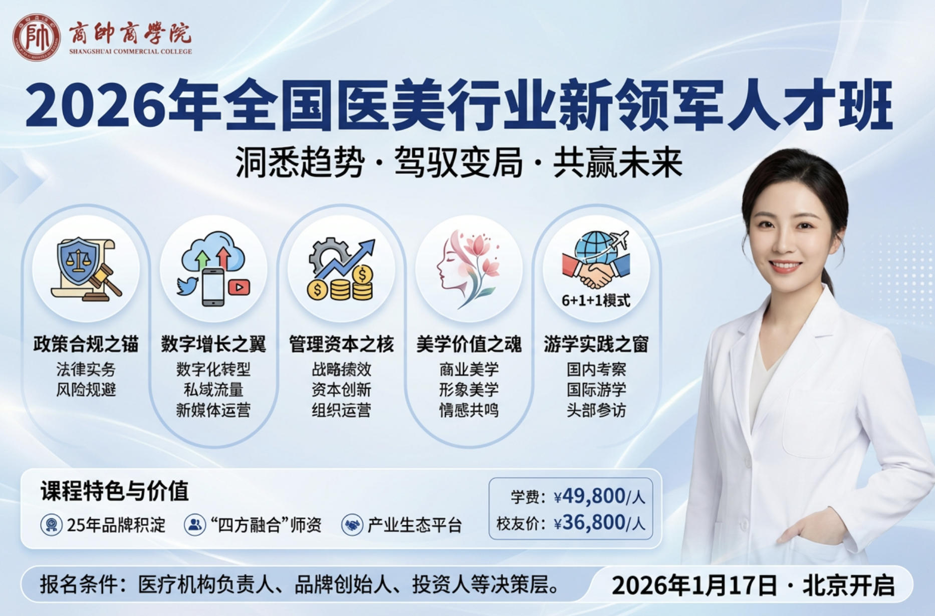 2026年全国医美行业新领军人才班介绍(内容,价格,特色,报名条件)