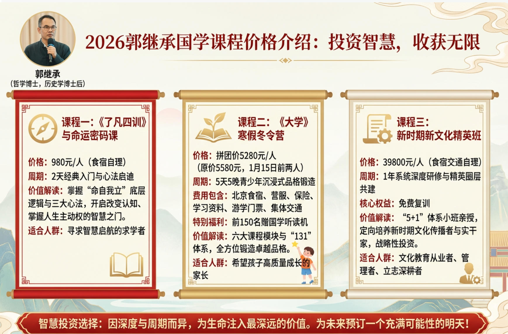 2026郭继承老师人生经典课程有哪些可以报读