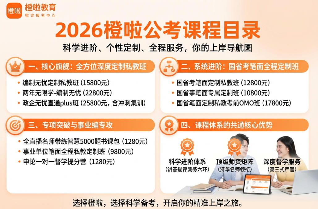 2026橙啦公考网课和线下课怎么报名