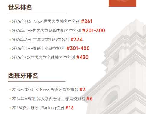 西班牙瓦伦西亚大学心理学硕士招生简章