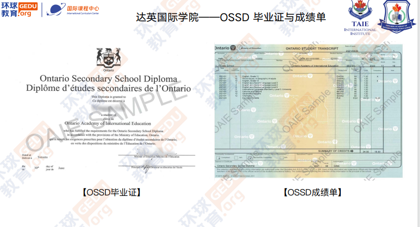 环球教育北京学校加拿大OSSD高中文凭课程