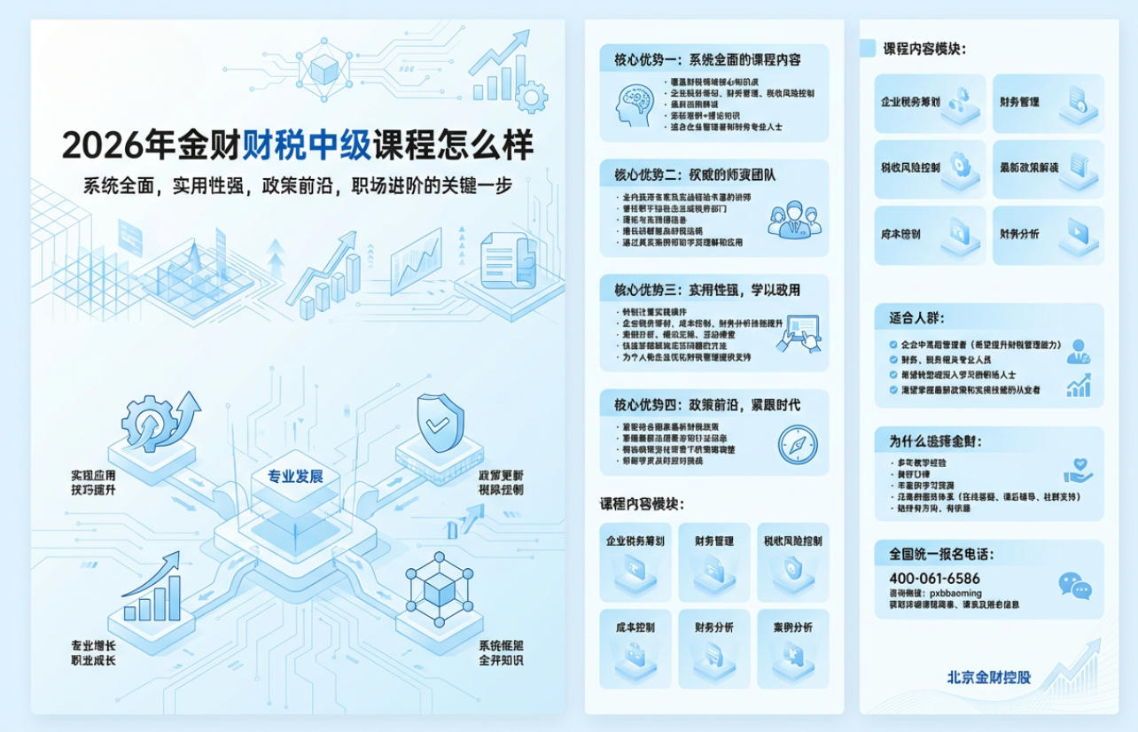 2026金财企业财税管理咨询项目课程介绍