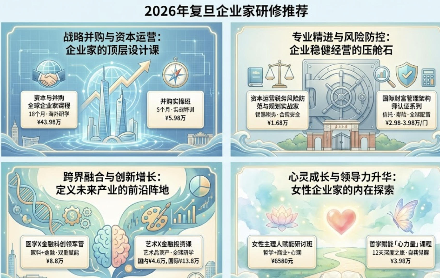 2026年复旦企业家研修推荐（分类，收费，报名指南）