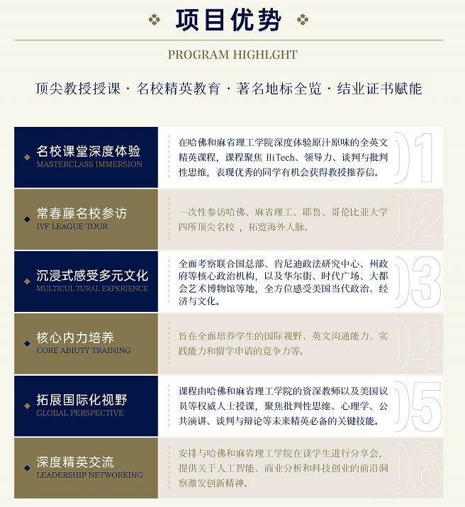 HITECH未来精英培养哈佛&麻省理工顶尖研学营