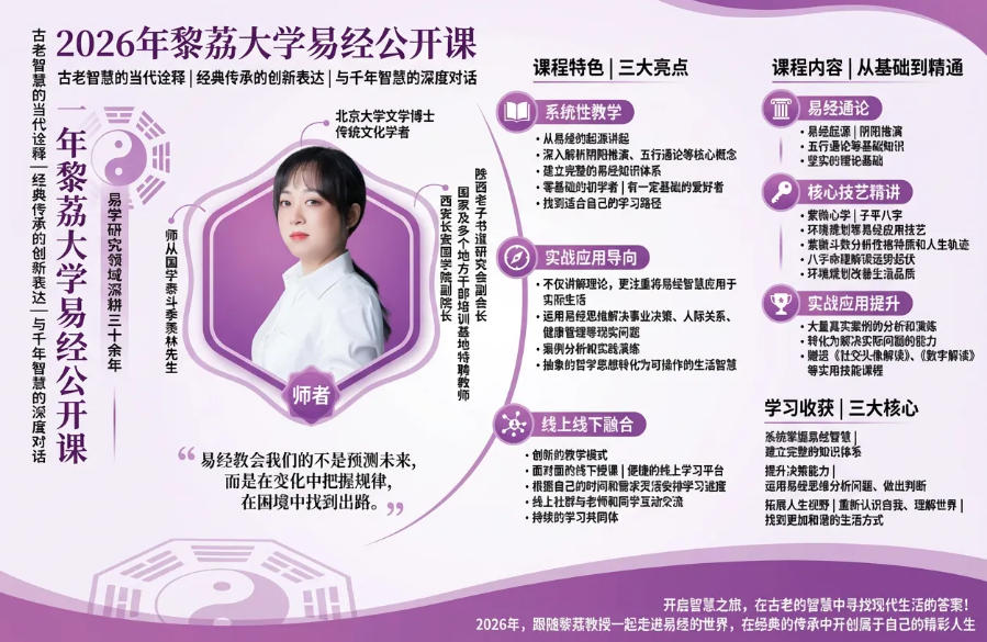 2026年黎荔大学易经公开课