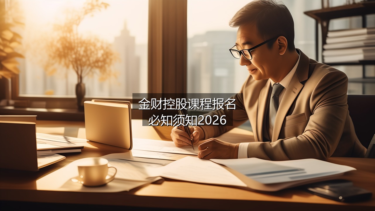 金财控股财税课程报名2026您应该知道的