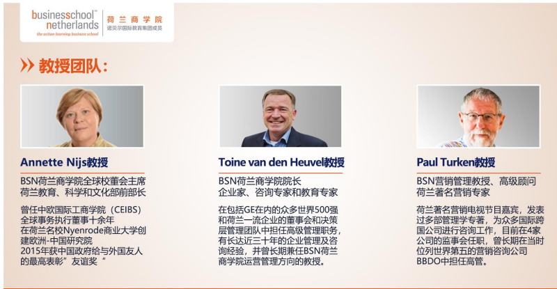荷兰商学院(BSN)全新中文在线MBA项目
