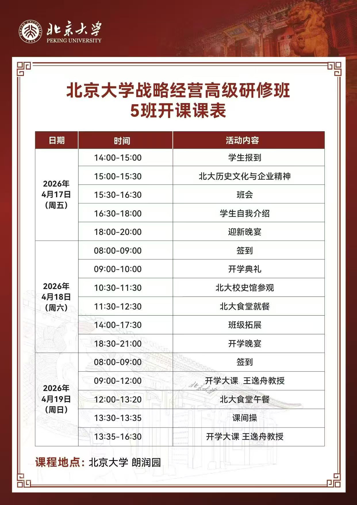 北京大学2026年研修班课程汇总(4-5月)| 北大培训动态