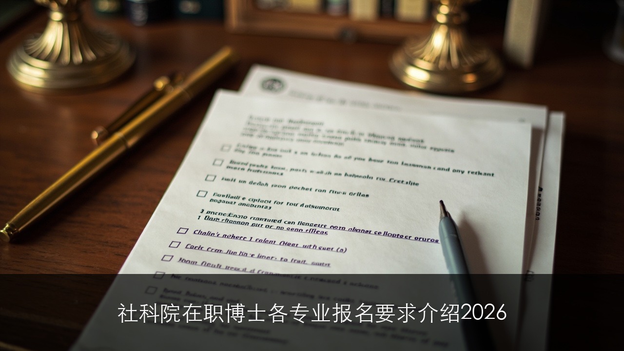 社科院在职博士各专业报名要求介绍2026