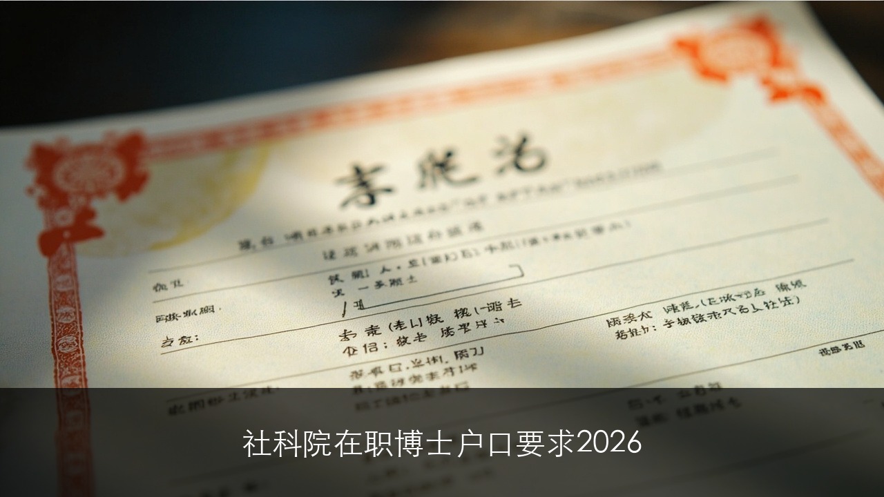 社科院在职博士户口要求2026